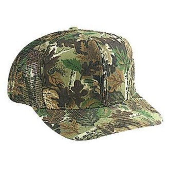 OTTO CAP® Camouflage 6 Panel Mid Profile Mesh Back Trucker Hat Thumbnail